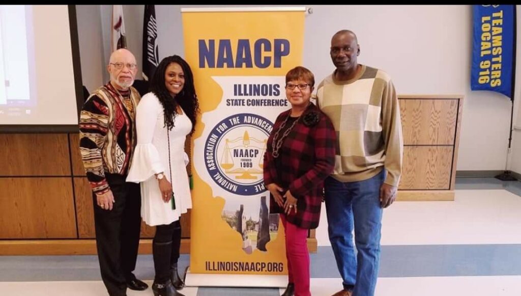 State of Illinois NAACP President Theresa Haley, NAACP Champaign County Branch President Minnie Pearson, 1st Vice President Blanton Bondurant, and Treasure Artice James